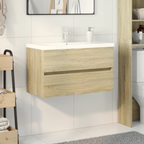 Set de mueble de baño 2 piezas cerámica y madera de ingeniería de , Tocadores de baño - Ref: Foro24-3307663, Precio: 243,84 €...