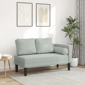 Sofá diván con cojines terciopelo gris claro de , Divanes - Ref: Foro24-4007571, Precio: 150,42 €, Descuento: %