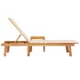 Tumbona con mesa madera maciza de acacia y textileno crema de , Tumbonas - Ref: Foro24-4008416, Precio: 196,72 €, Descuento: %