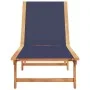 Massive Sonnenliege aus Akazienholz und blauem Textilene von , Liegen - Ref: Foro24-4008414, Preis: 170,91 €, Rabatt: %