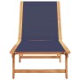 Tumbona de madera maciza de acacia y textileno azul de , Tumbonas - Ref: Foro24-4008414, Precio: 174,18 €, Descuento: %