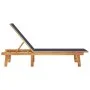 Tumbona de madera maciza de acacia y textileno azul de , Tumbonas - Ref: Foro24-4008414, Precio: 170,91 €, Descuento: %