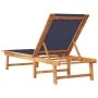 Massive Sonnenliege aus Akazienholz und blauem Textilene von , Liegen - Ref: Foro24-4008414, Preis: 170,91 €, Rabatt: %