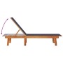 Tumbona de madera maciza de acacia y textileno azul de , Tumbonas - Ref: Foro24-4008414, Precio: 174,18 €, Descuento: %