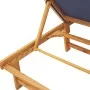 Massive Sonnenliege aus Akazienholz und blauem Textilene von , Liegen - Ref: Foro24-4008414, Preis: 170,91 €, Rabatt: %