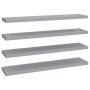 Estantes flotantes pared 4 MDF gris 120x23,5x3,8 cm en Estanterías | Comprar online en Foru.es