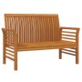 Banco de jardín cojines blanco crema madera maciza de acacia de vidaXL, Bancos de jardín - Ref: Foro24-312139, Precio: 201,43...