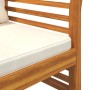 Banco de jardín cojines blanco crema madera maciza de acacia de vidaXL, Bancos de jardín - Ref: Foro24-312139, Precio: 201,43...