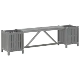 Banco de jardín con 2 jardineras madera de acacia gris 150 cm by vidaXL, garden benches - Ref: Foro24-311823, Price: 99,52 €,...