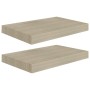 Estantes flotantes de pared 2 uds MDF roble 40x23x3,8 cm en Estanterías | Comprar online en Foru.es