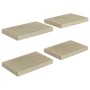 Estantes flotantes de pared 4 uds MDF roble 40x23x3,8 cm en Estanterías | Comprar online en Foru.es