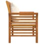 Sillones con cojines blanco crema 2 uds madera maciza de acacia de vidaXL, Sillas de jardín - Ref: Foro24-312137, Precio: 261...