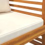 Sillones con cojines blanco crema 2 uds madera maciza de acacia de vidaXL, Sillas de jardín - Ref: Foro24-312137, Precio: 261...