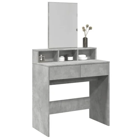 Tocador con espejo gris hormigón 80x41x144,5 cm de , Tocadores para dormitorios - Ref: Foro24-848174, Precio: 97,57 €, Descue...
