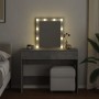 Tocador con luces LED gris hormigón 100x40x130 cm de , Tocadores para dormitorios - Ref: Foro24-848195, Precio: 117,38 €, Des...