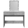 Tocador con luces LED gris hormigón 100x40x130 cm de , Tocadores para dormitorios - Ref: Foro24-848195, Precio: 117,38 €, Des...
