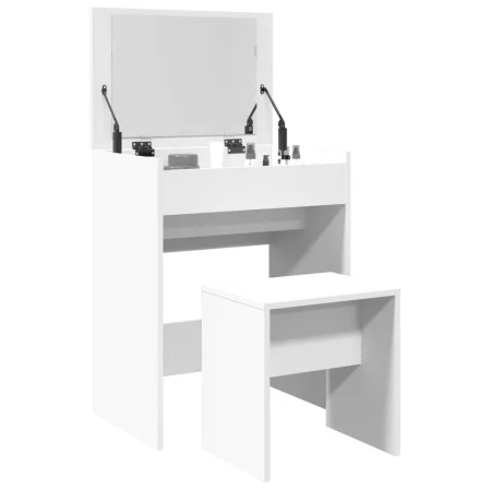 Tocador con taburete blanco 60x40x113,5 cm de , Tocadores para dormitorios - Ref: Foro24-848213, Precio: 101,80 €, Descuento: %