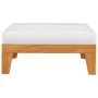 Reposapiés modular y cojín crema madera maciza de acacia de vidaXL, Sofás modulares de exterior - Ref: Foro24-312152, Precio:...