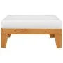 Reposapiés modular y cojín crema madera maciza de acacia de vidaXL, Sofás modulares de exterior - Ref: Foro24-312152, Precio:...