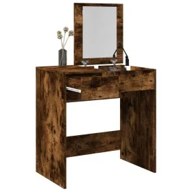 Tocador con espejo roble ahumado 73x46,5x120 cm de , Tocadores para dormitorios - Ref: Foro24-848224, Precio: 84,42 €, Descue...
