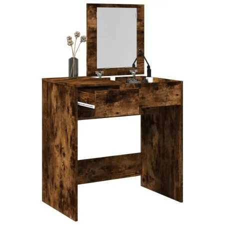 Tocador con espejo roble ahumado 73x46,5x120 cm de , Tocadores para dormitorios - Ref: Foro24-848224, Precio: 84,42 €, Descue...