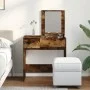 Tocador con espejo roble ahumado 73x46,5x120 cm de , Tocadores para dormitorios - Ref: Foro24-848224, Precio: 84,42 €, Descue...