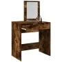 Tocador con espejo roble ahumado 73x46,5x120 cm de , Tocadores para dormitorios - Ref: Foro24-848224, Precio: 84,42 €, Descue...