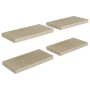 Estantes flotantes de pared 4 uds negro MDF 50x23x3,8 cm en Estanterías | Comprar online en Foru.es