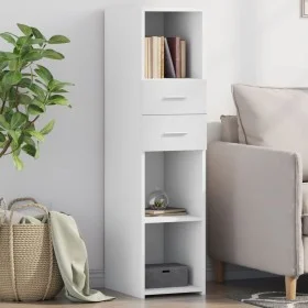 Aparador alto madera de ingeniería blanco 30x42,5x124 cm by , Sideboards - Ref: Foro24-846152, Price: 65,91 €, Discount: %