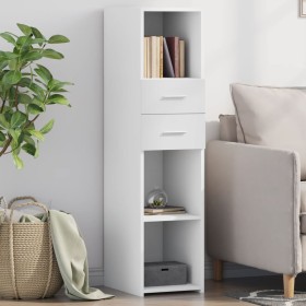 Aparador alto madera de ingeniería blanco 30x42,5x124 cm de , Aparadores - Ref: Foro24-846152, Precio: 66,72 €, Descuento: %