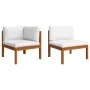Garden furniture 2 pieces with cushions solid acacia wood by vidaXL, Modular outdoor sofas - Ref: Foro24-312426, Price: 222,9...
