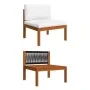Garden furniture 2 pieces with cushions solid acacia wood by vidaXL, Modular outdoor sofas - Ref: Foro24-312426, Price: 222,9...