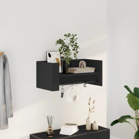 Estante de pared madera de ingeniería negro 70,5x35x30,5 cm de , Estantes y estanterías - Ref: Foro24-848452, Precio: 33,83 €...