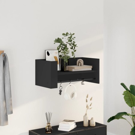 Estante de pared madera de ingeniería negro 70,5x35x30,5 cm de , Estantes y estanterías - Ref: Foro24-848452, Precio: 34,36 €...