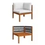 Garden furniture 2 pieces with cushions solid acacia wood by vidaXL, Modular outdoor sofas - Ref: Foro24-312426, Price: 222,9...