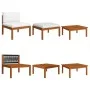 Garden furniture with cushions 3 pieces solid acacia wood by vidaXL, Modular outdoor sofas - Ref: Foro24-312425, Price: 209,7...