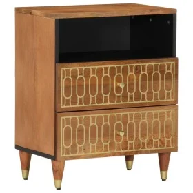 Massivholz-Nachttisch aus Mangoholz 50x33x62 cm von , Nachttische - Ref: Foro24-358294, Preis: 115,23 €, Rabatt: %