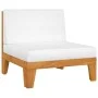 Central sectional sofa and cream white cushions made of acacia wood. by vidaXL, Modular outdoor sofas - Ref: Foro24-312150, P...