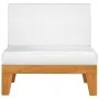 Central sectional sofa and cream white cushions made of acacia wood. by vidaXL, Modular outdoor sofas - Ref: Foro24-312150, P...