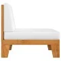 Central sectional sofa and cream white cushions made of acacia wood. by vidaXL, Modular outdoor sofas - Ref: Foro24-312150, P...