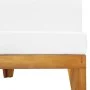 Central sectional sofa and cream white cushions made of acacia wood. by vidaXL, Modular outdoor sofas - Ref: Foro24-312150, P...
