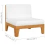 Central sectional sofa and cream white cushions made of acacia wood. by vidaXL, Modular outdoor sofas - Ref: Foro24-312150, P...