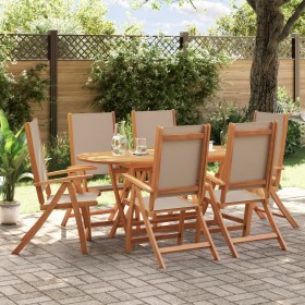 Juego comedor de jardín 7 pzas madera maciza acacia y textileno de , Conjuntos de jardín - Ref: Foro24-3279312, Precio: 688,6...