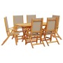 Juego comedor de jardín 7 pzas madera maciza acacia y textileno de , Conjuntos de jardín - Ref: Foro24-3279312, Precio: 688,6...