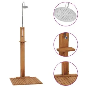 Solid teak wood garden shower 75x75x210 cm by vidaXL, Pool and spa accessories - Ref: Foro24-312276, Price: 230,01 €, Discoun...