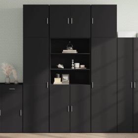 Aparador alto madera de ingeniería negro 80x42,5x249 cm de , Aparadores - Ref: Foro24-3281358, Precio: 276,03 €, Descuento: %