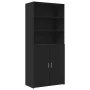 Aparador alto madera de ingeniería negro 80x42,5x249 cm by , Sideboards - Ref: Foro24-3281358, Price: 285,46 €, Discount: %