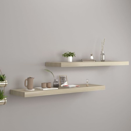 Estantes flotantes de pared 2 uds MDF roble 90x23,5x3,8 cm en Estanterías | Comprar online en Foru.es