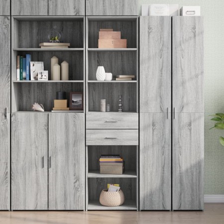 Aparador de madera de ingeniería gris Sonoma 50x42,5x185 cm de , Aparadores - Ref: Foro24-3281460, Precio: 140,49 €, Descuent...