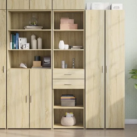 Aparador de madera de ingeniería roble Sonoma 50x42,5x185 cm de , Aparadores - Ref: Foro24-3281457, Precio: 131,26 €, Descuen...